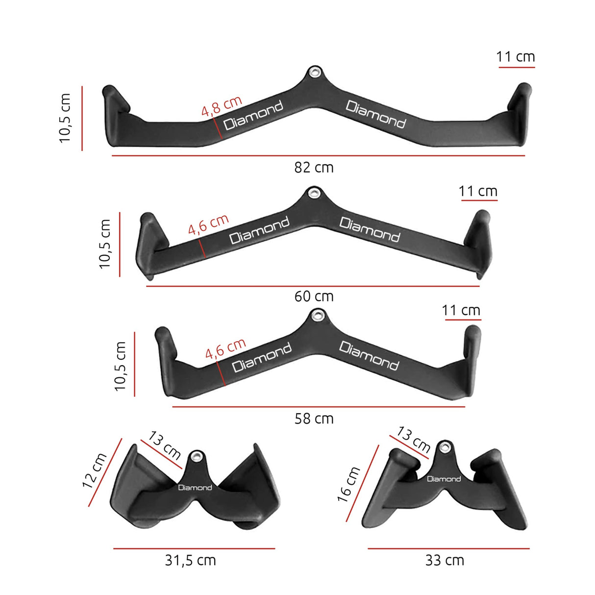 Diamond Set Powergrip 5 prese ergonomiche rivestite - POWERGRIP-SET