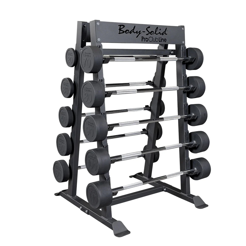 Body Solid Pro Clubline Fixed Weight Barbell Rack SBBR100