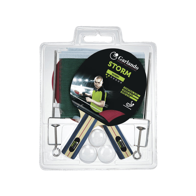 Garlando Set Storm Plus (2 racchete 2 stelle + 3 palline 1 stella + rete + tendirete) approvata ITTF