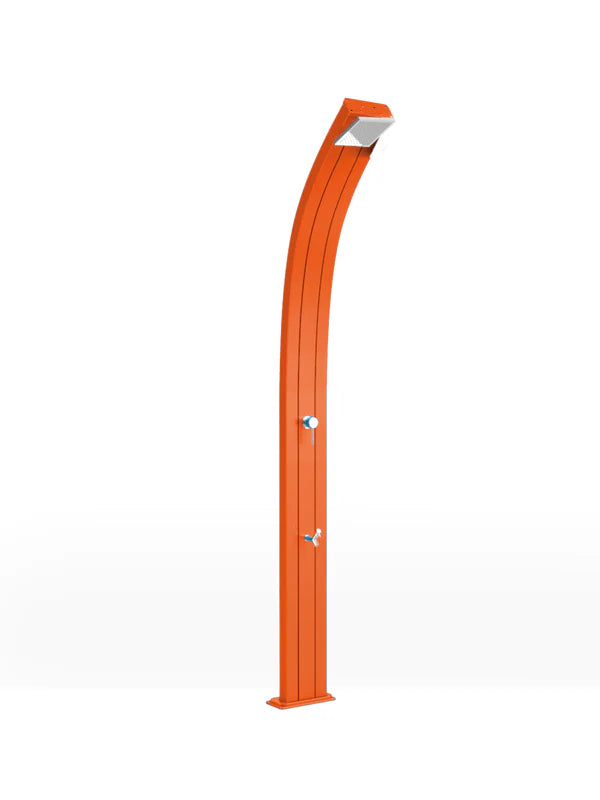 Arkema SPRING CURVED 25 LITER outdoor solar shower in aluminum, with foot washer - A120