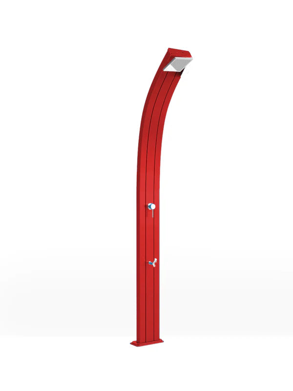 Arkema SPRING CURVED 25 LITER outdoor solar shower in aluminum, with foot washer - A120