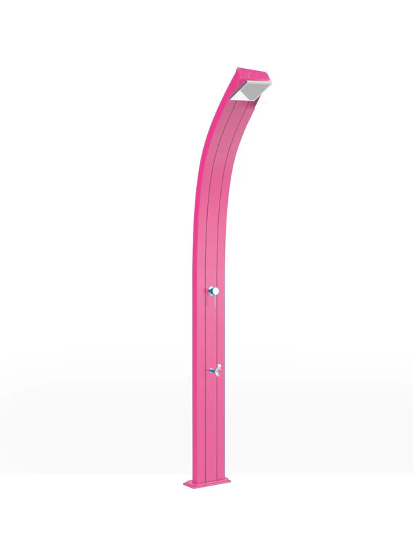 Arkema SPRING CURVED 25 LITER outdoor solar shower in aluminum, with foot washer - A120