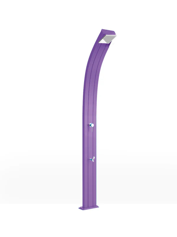 Arkema SPRING CURVED 25 LITER outdoor solar shower in aluminum, with foot washer - A120