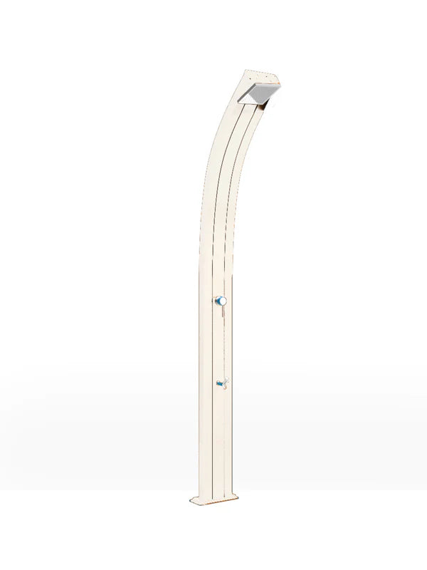 Arkema SPRING CURVED 25 LITER outdoor solar shower in aluminum, with foot washer - A120