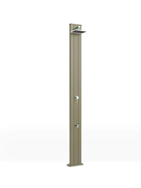 Arkema SPRING S 25 LITER Solar Garden Shower in Aluminum, with Foot Washer - A220