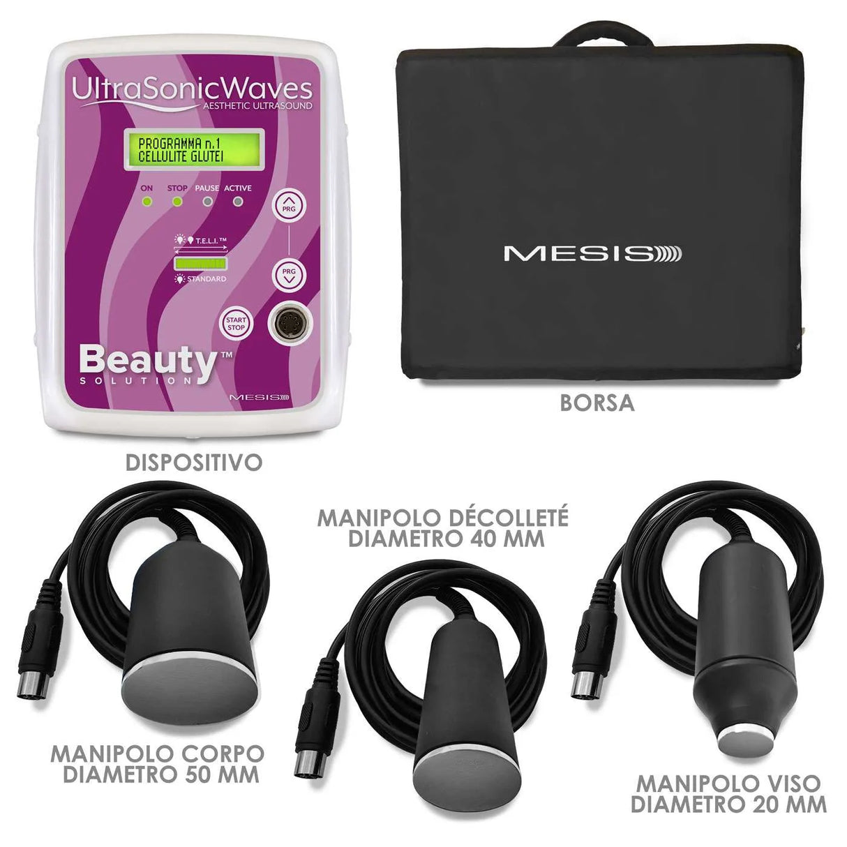 Mesis Ultrasuonoterapia UltrasonicWaves Beauty - dotazione CORPO, VISO/DECOLLETE