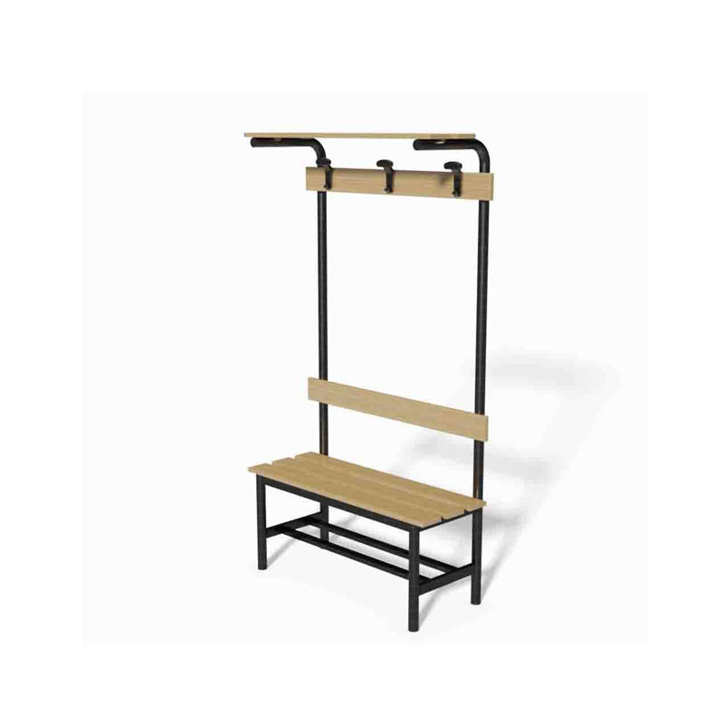 Vivisport Panca Spogliatoio Seduta, Schienale, Appendiabiti e Pianoborse 1m- Art. 9046