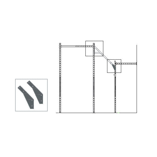 Toorx Coppie staffe di collegamento montanti 360/270 per salto quota - AG75-SQ