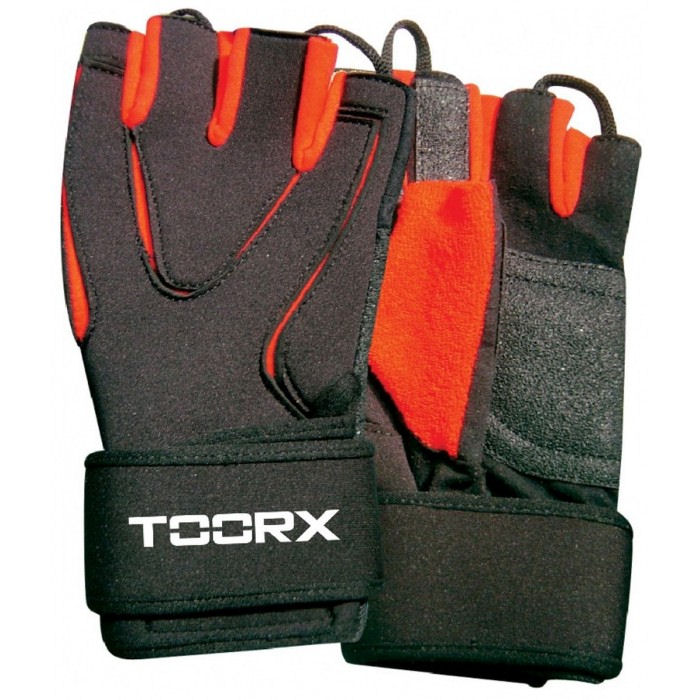 Toorx Guanti Professionali in neoprene, Lycra pelle scamosciata (nero/rosso)