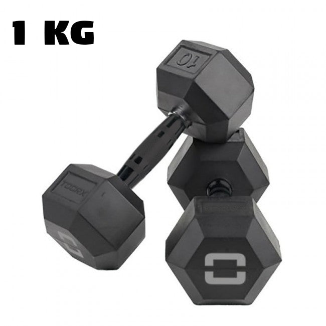 Toorx manubrio esagonale gommato nero 1 kg - AMEG-1