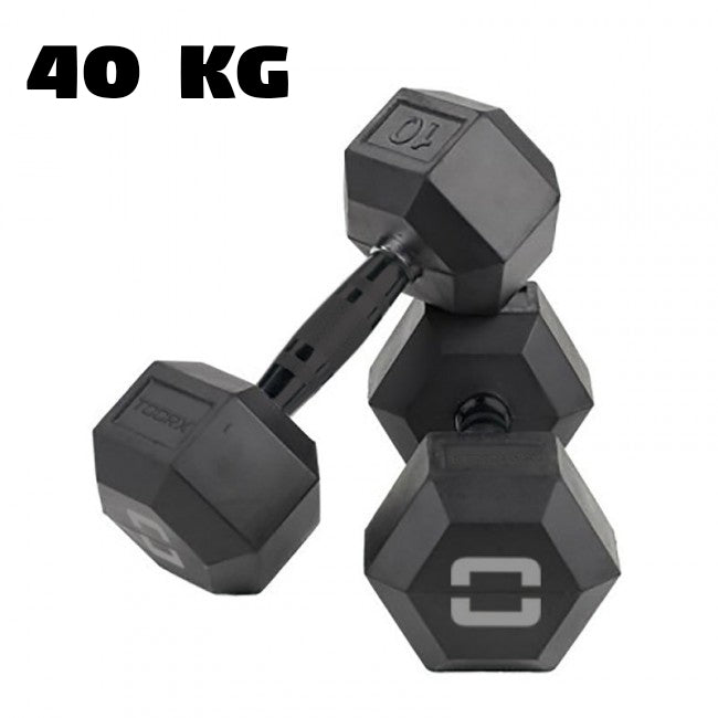 Toorx Manubrio Esagonale Gommato Nero 40 Kg - AMEG-40