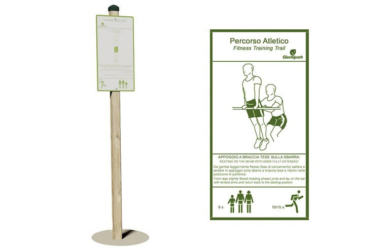 Giochi Park cartello appoggio a braccia tese sulla sbarra