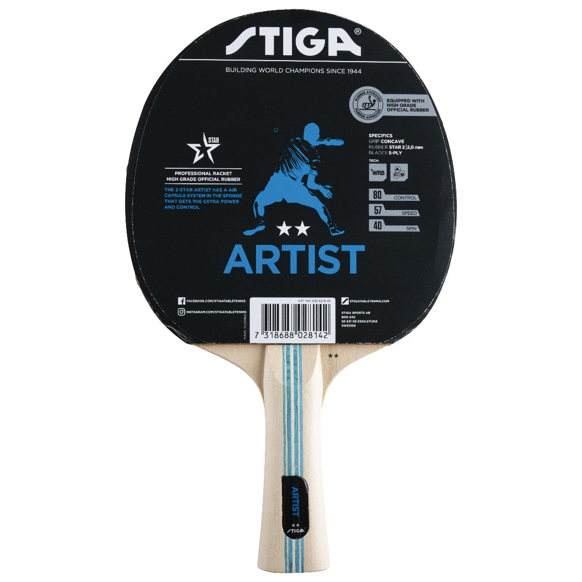 Stiga Racchetta da Ping Pong Artist WRB (2 stelle)
