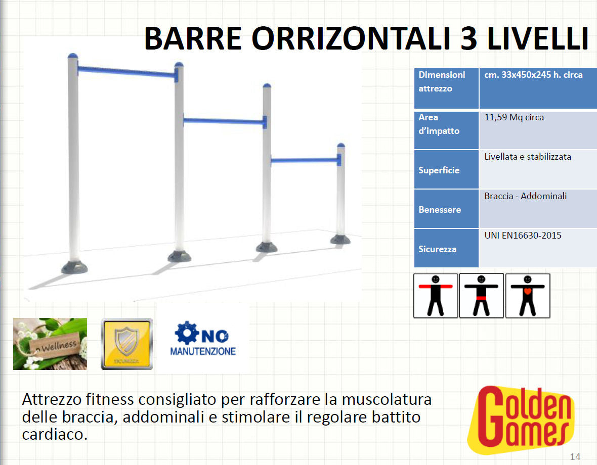 Golden Games Barre Orizzontali 3 LIvelli - FSSW05