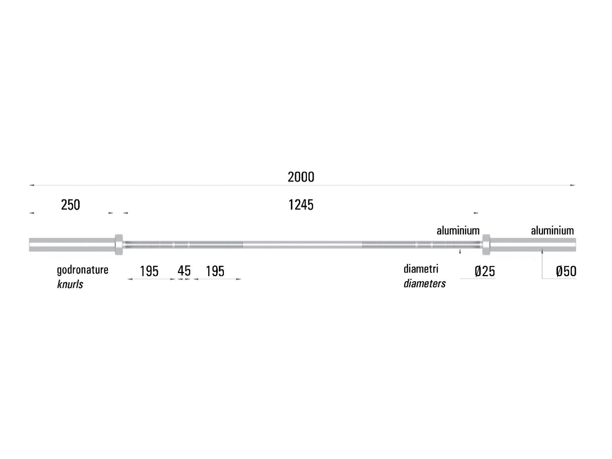 Toorx Bilanciere CROSS TECHNIQUE 200 Bilanciere olimpico 200 cm - BO-TEC200