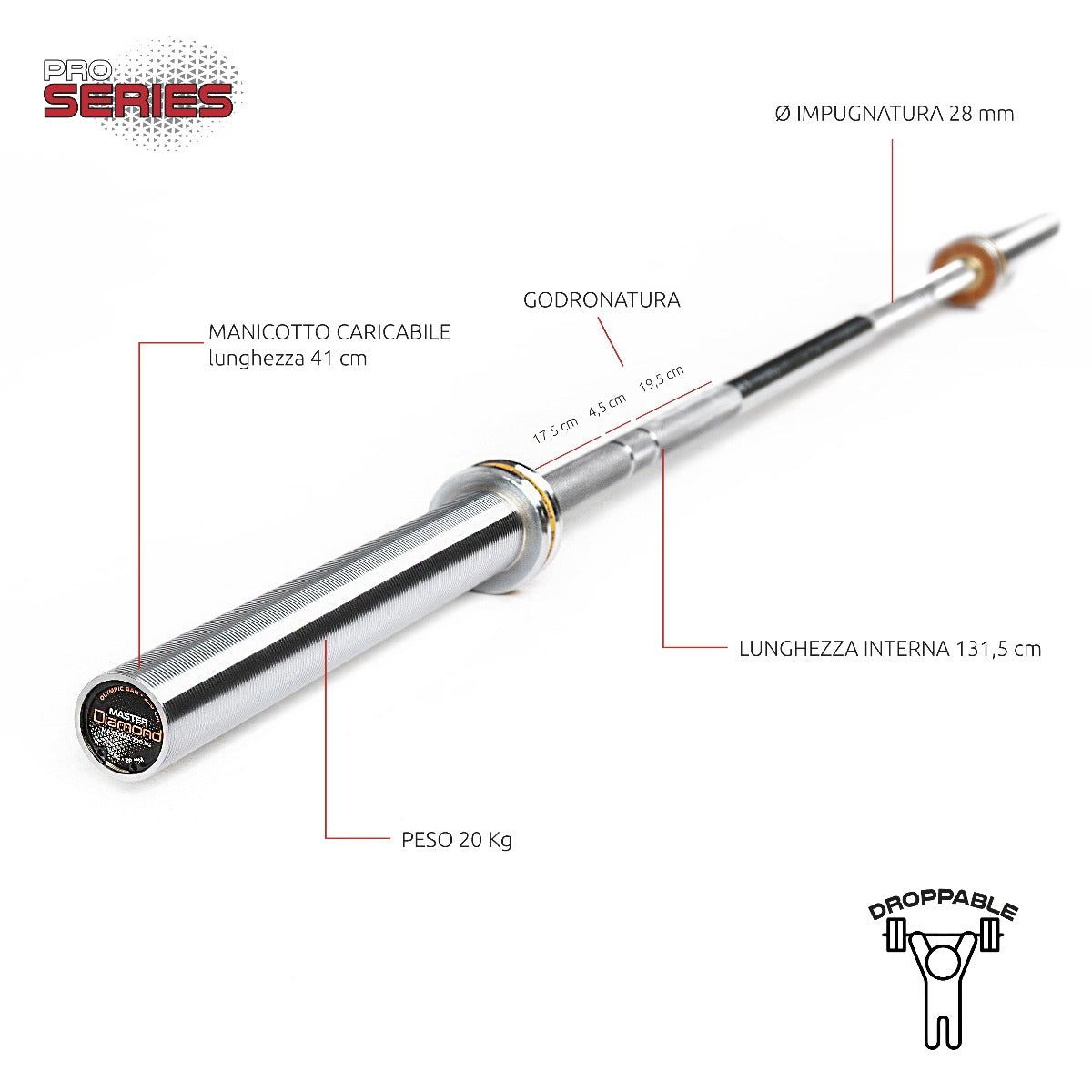 Diamond Bilanciere Olimpico Master - Kg 700 - BOMD220