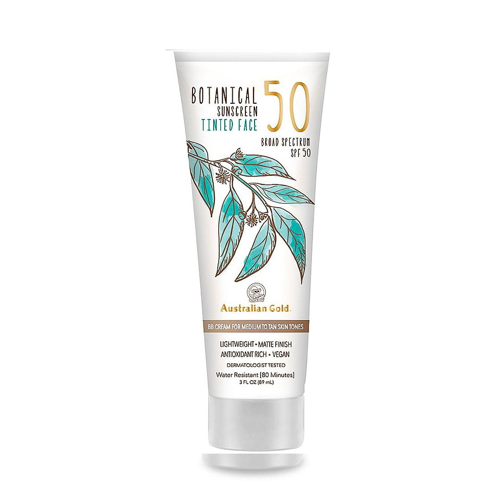 Australian Gold Botanical Sunscreen SPF 50 Tinted Face Lotion 88ml - Medium to Tan