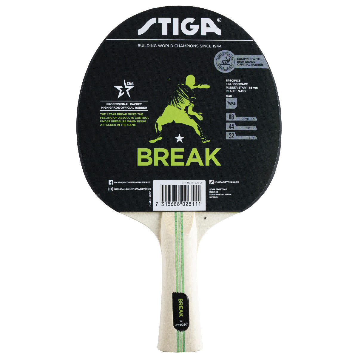 Stiga Racchetta da Ping Pong Break (1 stella)