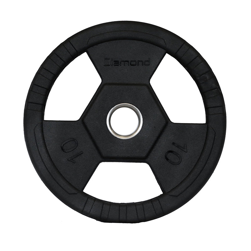 Diamond Disco Olimpico Gommato Ruvido Tri-Grip foro 50 mm - 10 Kg
