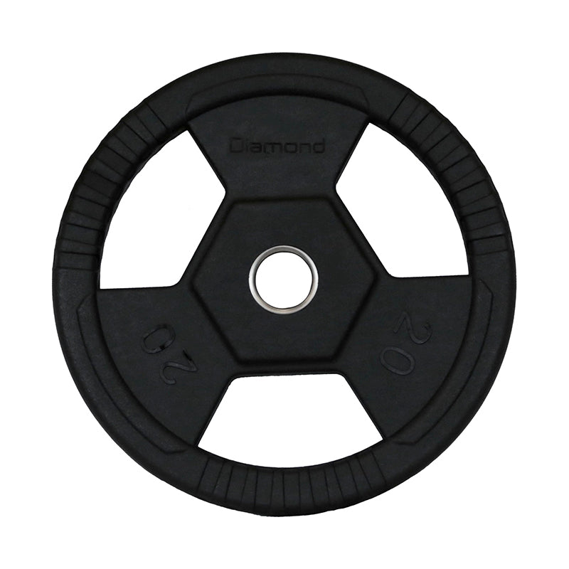 Diamond Disco Olimpico Gommato Ruvido Tri-Grip foro 50 mm - 20 Kg