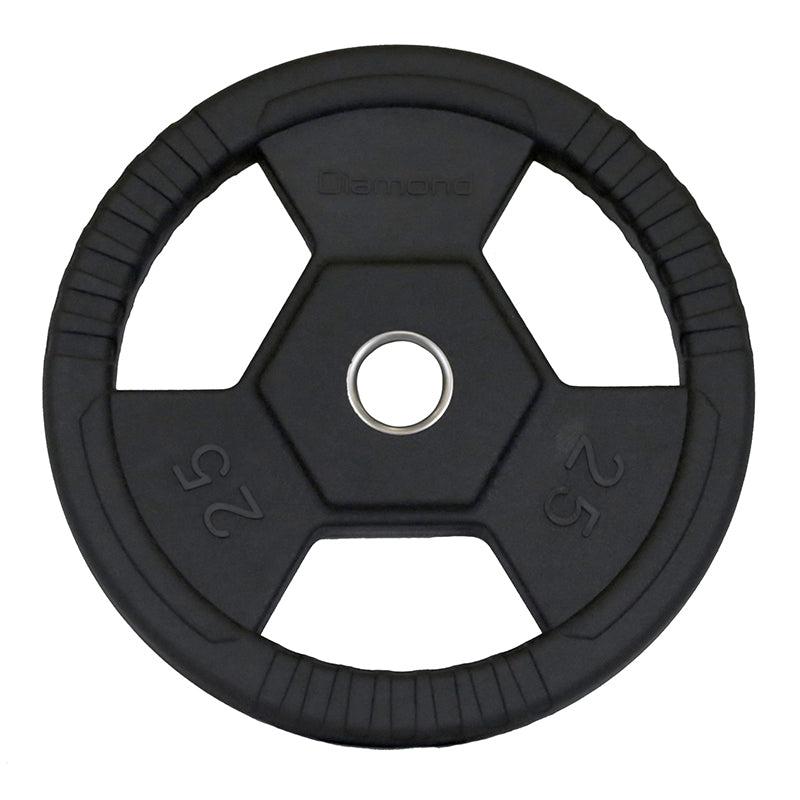 Diamond Disco Olimpico Gommato Ruvido Tri-Grip foro 50 mm - 25 Kg