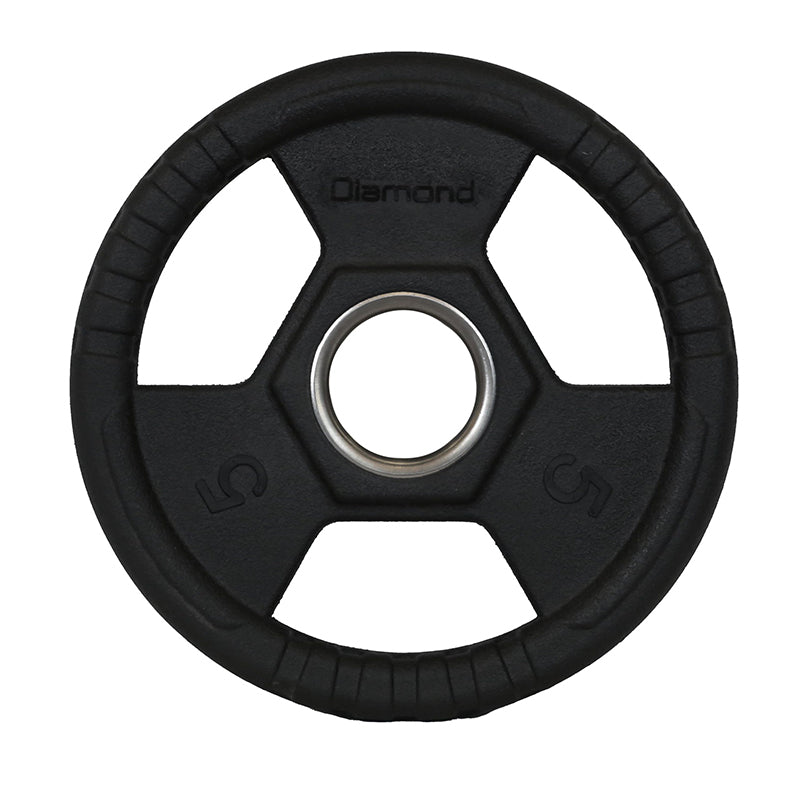 Diamond Disco Olimpico Gommato Ruvido Tri-Grip foro 50 mm - 5 Kg