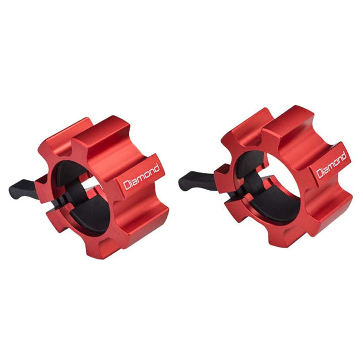 Diamond Coppia Ferma Pesi a Collare Diam. 50 mm in Alluminio - Rosso