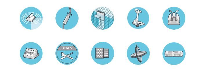 Dolphin Pulitore F60 IOT + spazzole Kanebo per piscina in piastrelle