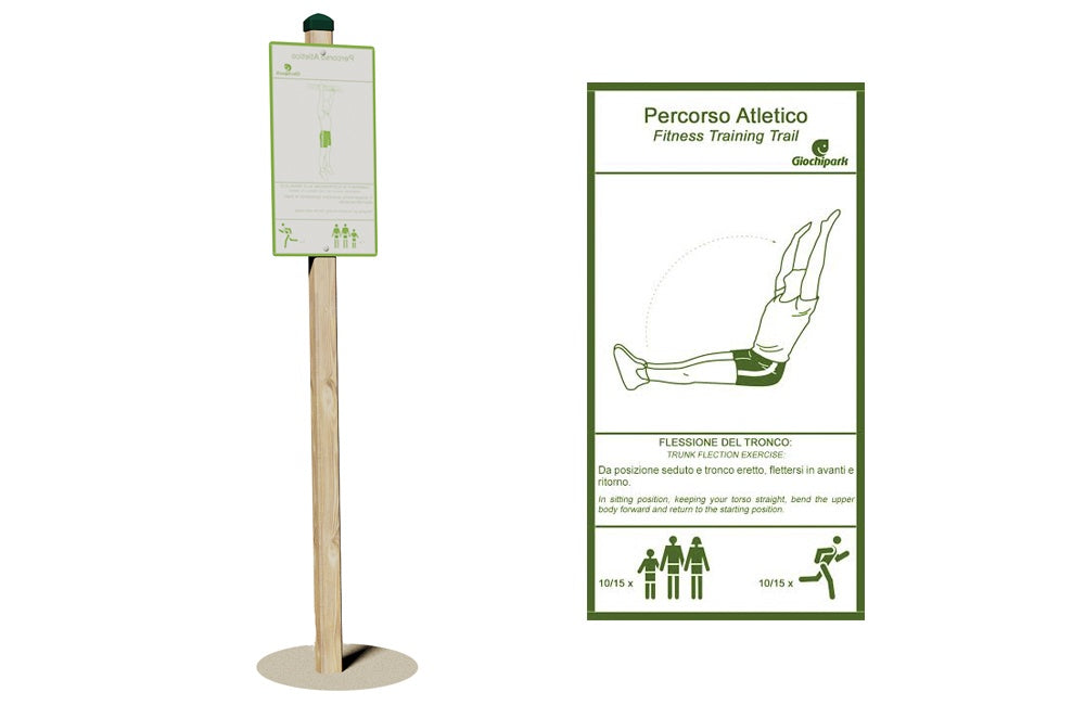 Giochi Park Cartello con paletto, flessione del tronco.