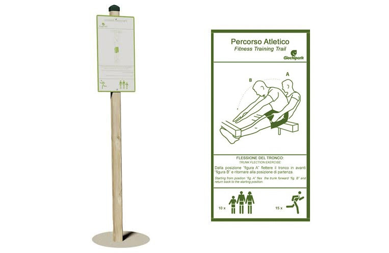 Giochi Park cartello con flessioni del tronco