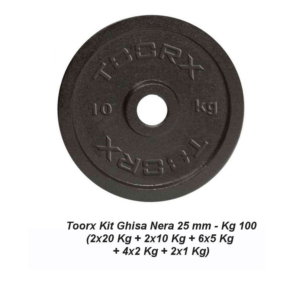 Toorx Set Ghisa Nera Kg 100 - 25 mm