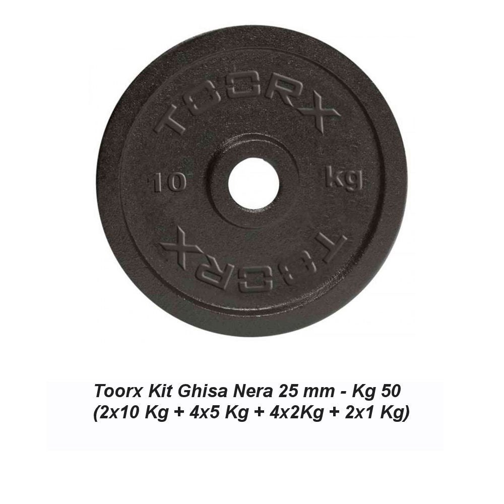 Toorx Set Ghisa Nera Kg 50 - 25 mm