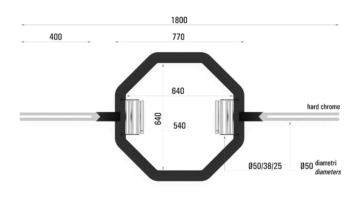 Toorx Bilanciere olimpico esagonale con tripla impugnatura OSB-PRO