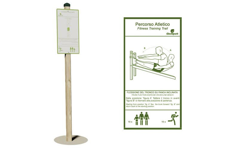 Giochi Park cartello flessioni su panca inclinata
