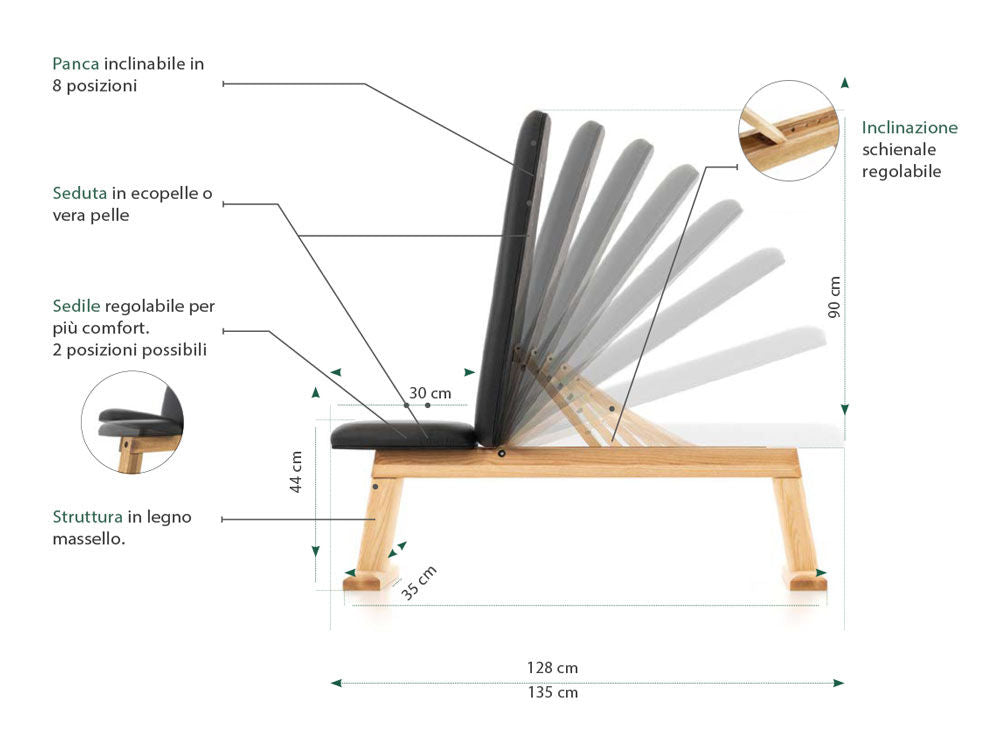 NOHrD WeightBench Walnut Vera Pelle
