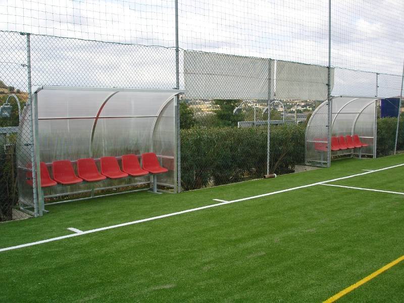 Vivisport Panchina modello "Standard" da 3 metri in acciaio zincato a caldo, copertura in policarbonato alveolare - ART. 6231