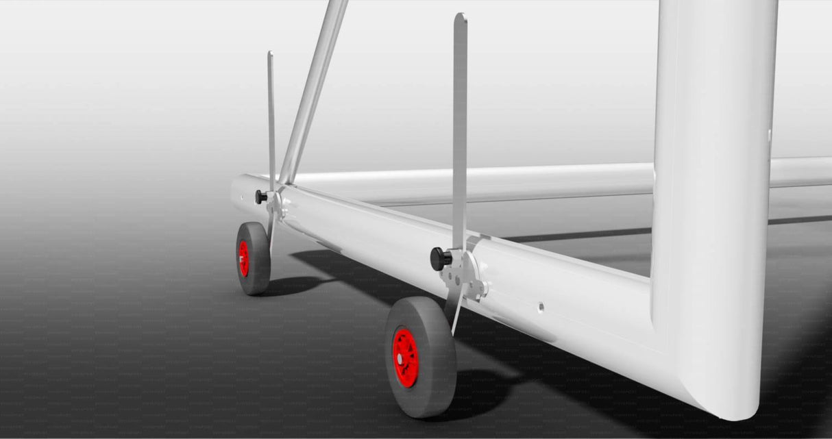 Vivisport 4-wheel kit for transportable football goal system, UNI 6017 standards