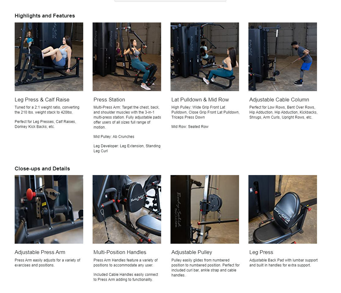 Body Solid Pro Clubline Four-Stack Gym S1000