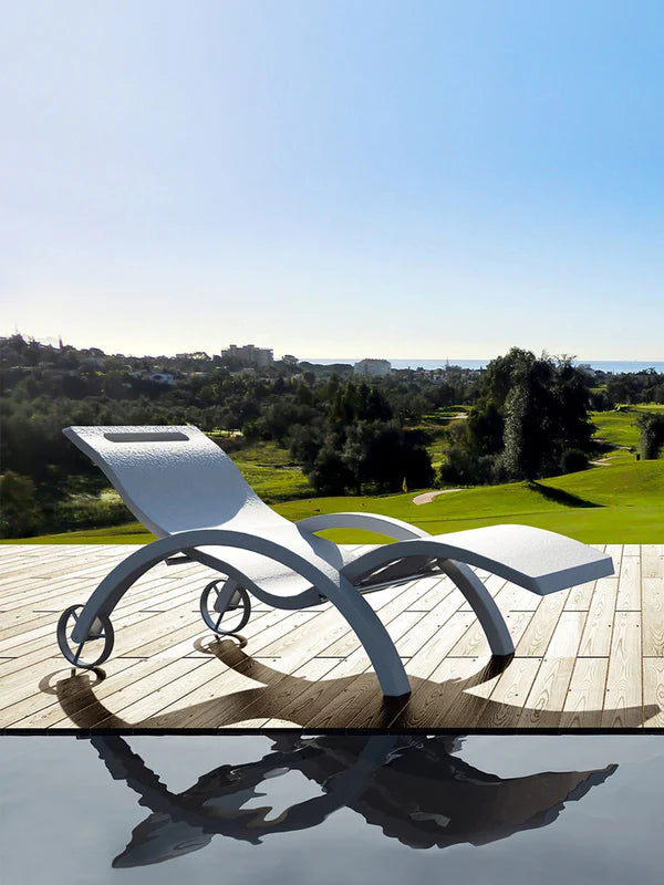 Arkema Lettino prendisole da giardino SERENDIPITY CHAISE in polietilene con ruote - S110