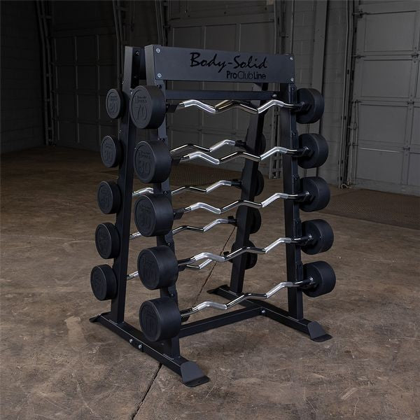 Body Solid Pro Clubline Fixed Weight Barbell Rack SBBR100