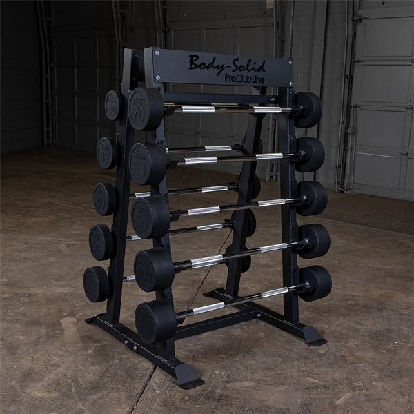 Body Solid Pro Clubline Fixed Weight Barbell Rack SBBR100