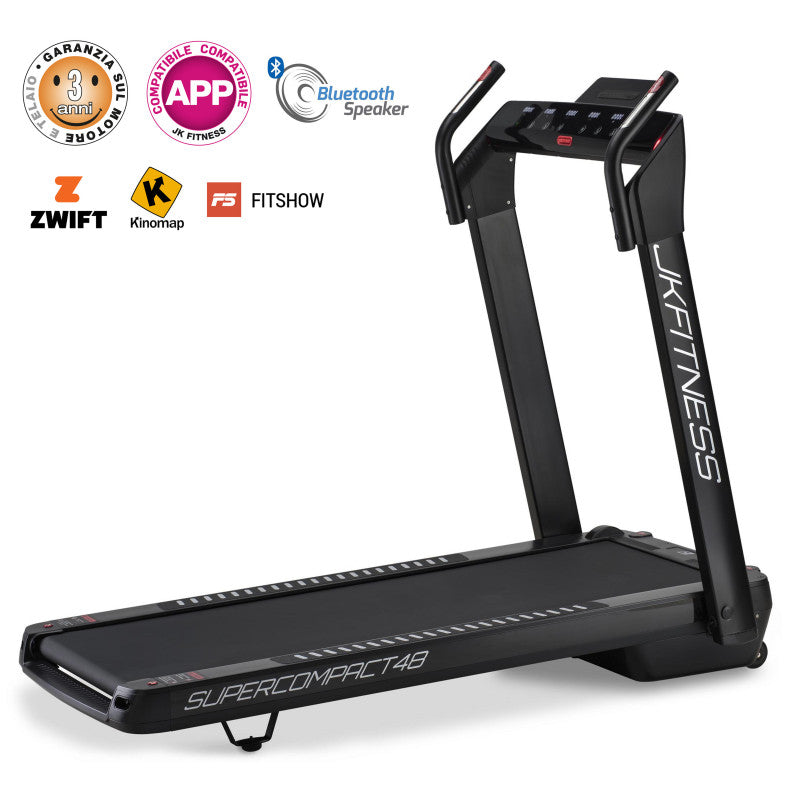 JK Fitness Tapis Roulant SUPERCOMPACT48 Black - compatibile Zwift e Kinomap