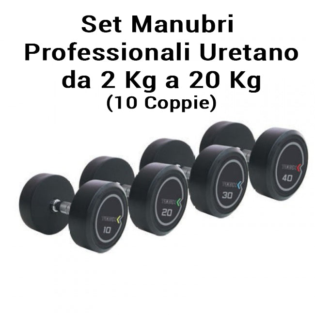 Toorx Set Manubri Professionali Uretano da 2 a 20 kg (10 Coppie)