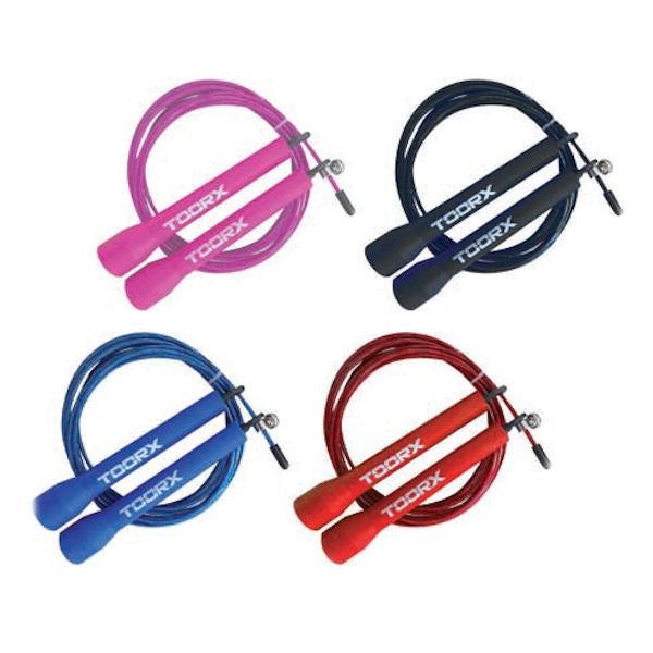 Toorx Corda Da Salto Veloce In Acciaio Con Manopole In Plastica Azzurre - AHF-103