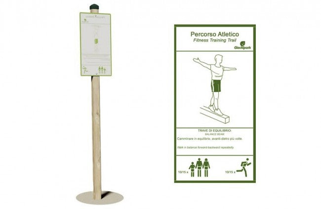 Giochi Park cartello trave di equilibrio