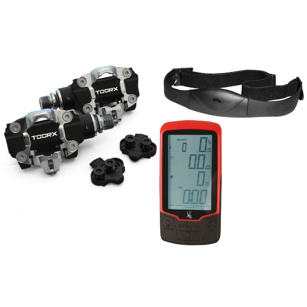 Toorx Vertical Line Set TX-POWER coppia power meter pedals SPD system e computer d’allenamento + fascia cardio