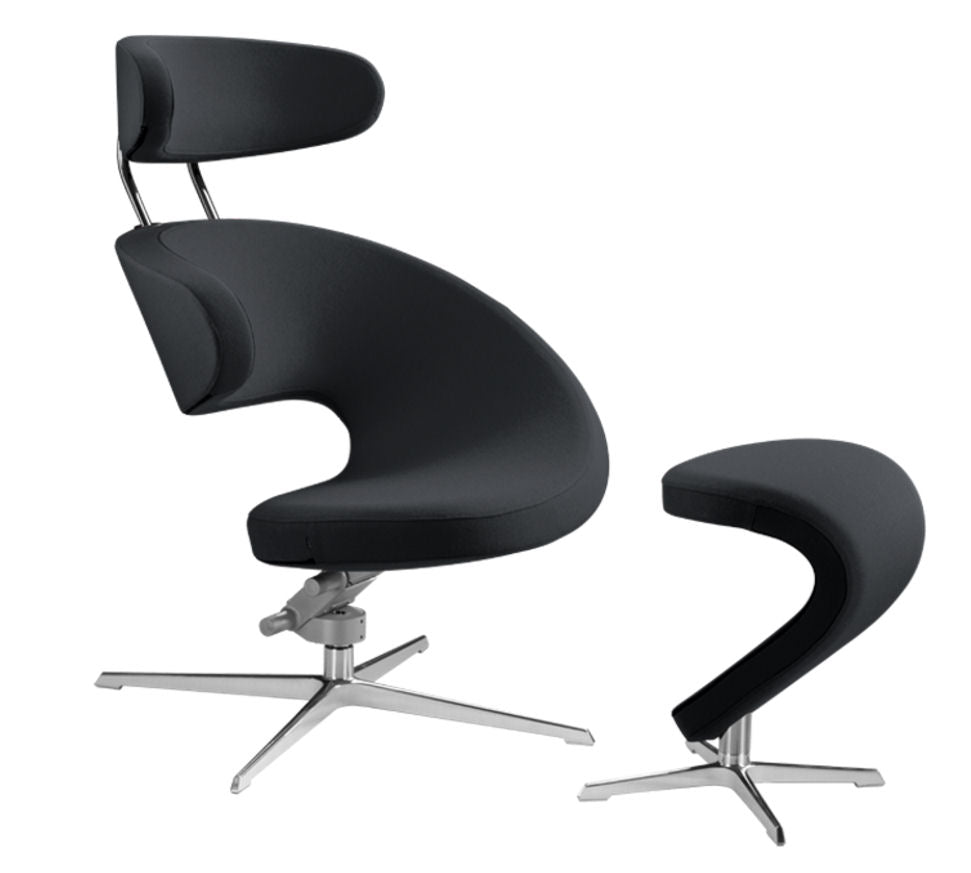 Varier Peel Metal Nera + con poggiapiedi base acciaio