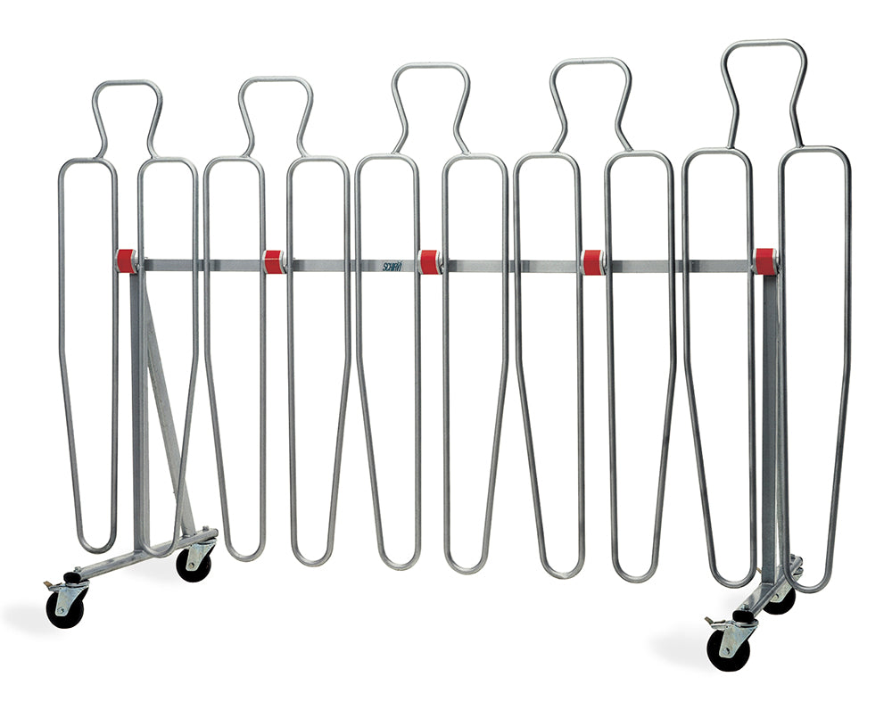 Schiavi Barriera 5 sagome con ruote in acciaio zincato - art. 1069