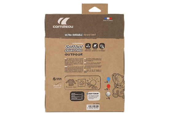 Cornilleau Kit 4 Racchette + 4 palline ping pong Soft Bat da esterno