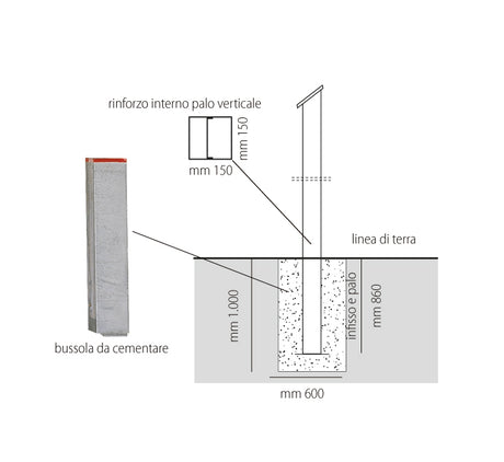 Schiavi Impianto basket monotubo sporgenza cm 165/225 - art. 2425/2426